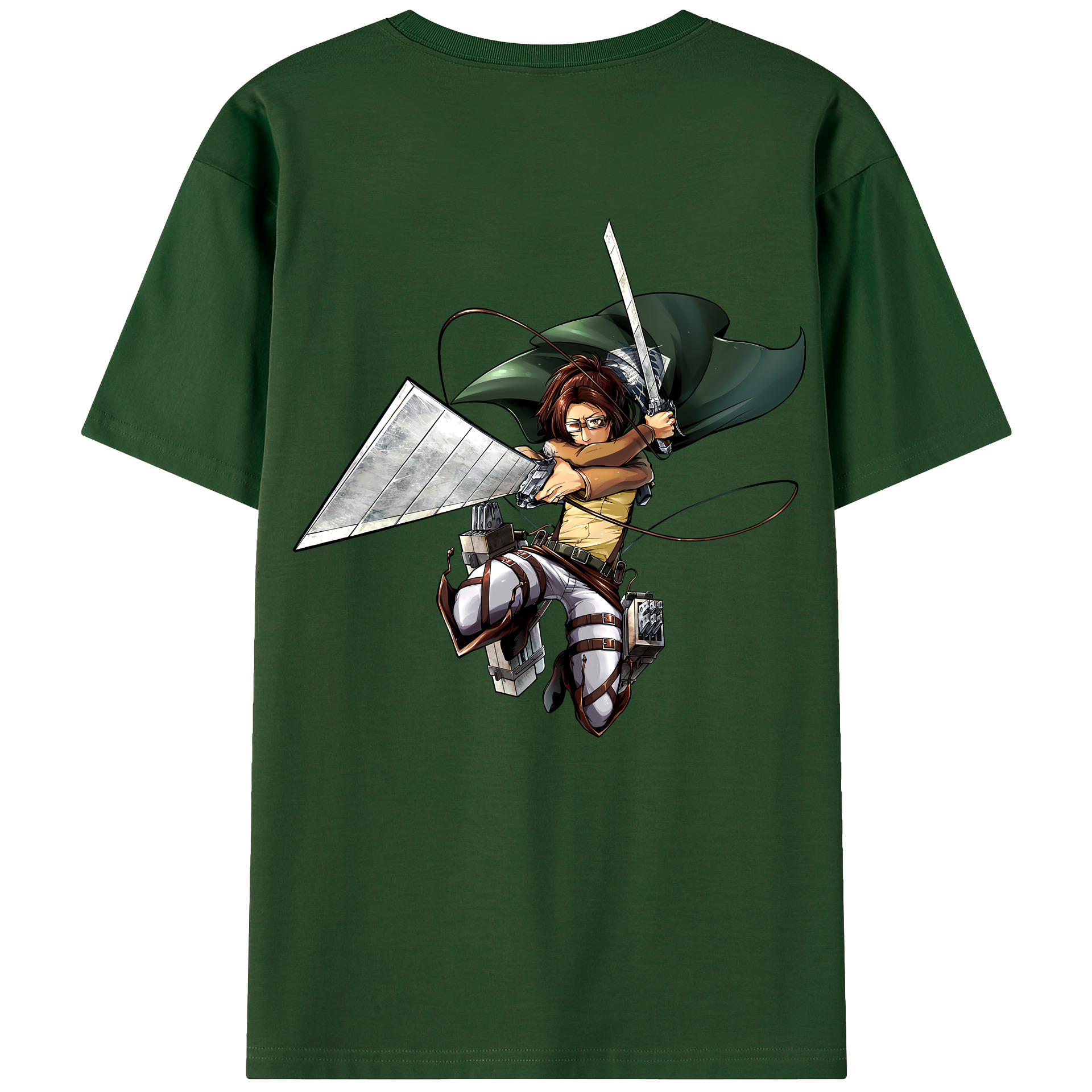 （画像用） 進撃の巨人 ハンジ·ゾエ Attack on Titan Hanji Zoe 綿100％半袖Tシャツ（背面プリント）